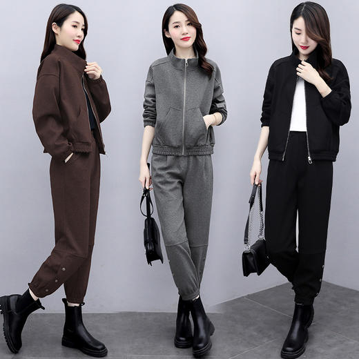 MQQ-5717工装裤套装女潮2020年新款秋装洋气减龄显瘦休闲气质时尚两件套裤 商品图0