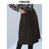 VIMAGE纬漫纪品牌女装冬款时尚百搭A摆显瘦高腰PU半身裙V1406023 商品缩略图3