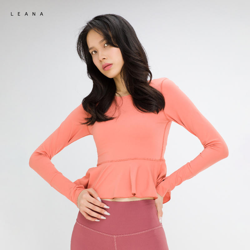 【买一赠一】丽娜leana瑜伽服优雅裙摆瑜伽长袖ln5153