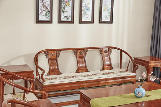 红桥红  家具严选  缅甸花梨（大果紫檀）  【拐手圈椅 明式沙发 十二件套】 商品图3