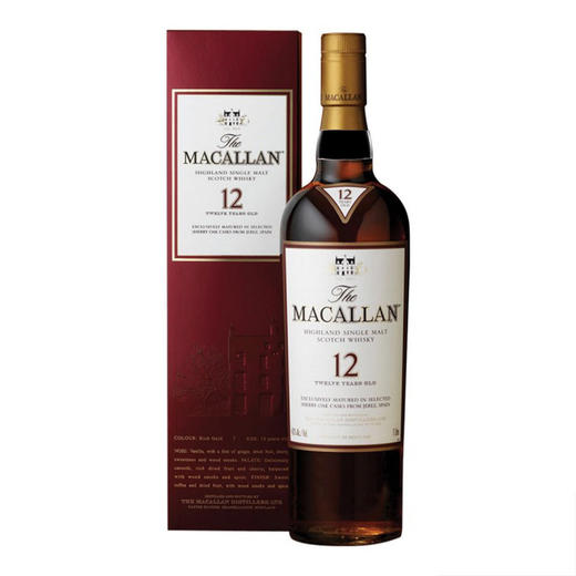 麦卡伦12年单一麦芽苏格兰威士忌macallan12yearsoldsinglemalt