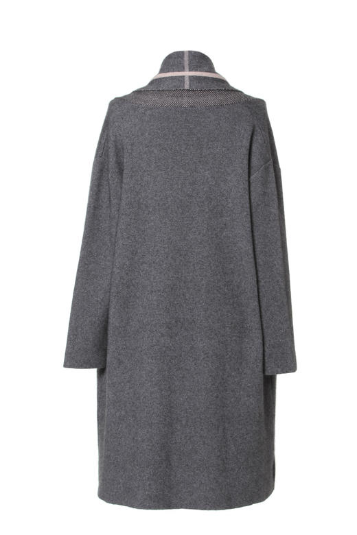 展厅【伯妮斯茵】时尚毛呢大衣织花围巾领153EC526 商品图4