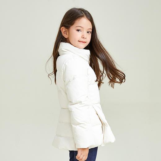 METTE童装立领90白鹅绒羽绒服2020秋冬中大童女宝中长款保暖外套 商品图3