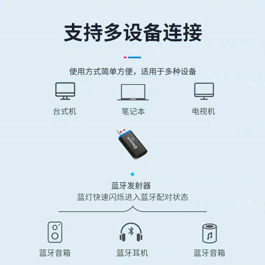 【即插即用，增加设备蓝牙功能，免驱动5.0蓝牙发射器】 商品图3
