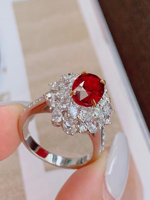 grs无烧鸽血红红宝石戒指特秒n主石303克拉玻璃体纯正pigeonblood红宝