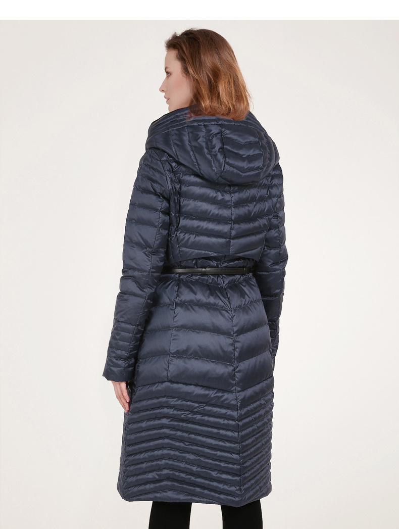 舒朗冬装新款白鸭绒中长款修身保暖羽绒服外套女dsu4i17