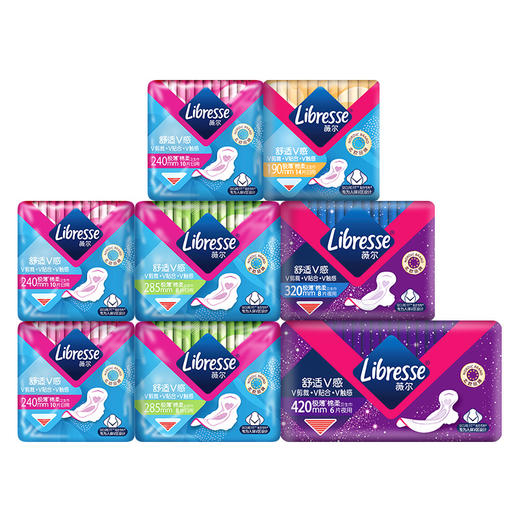 Libresse薇尔V感超薄亲肤卫生巾日夜用套组薇尔小V巾74片大套组 商品图9