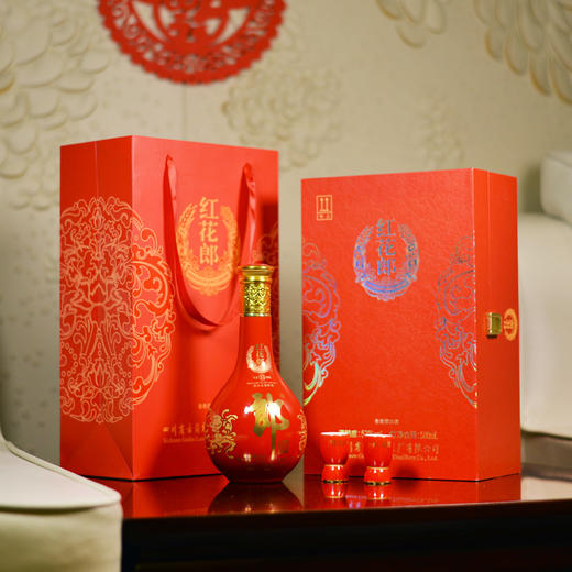 酒厂自营郎酒红花郎红十五单瓶礼盒53度酱香型白酒500ml含礼袋