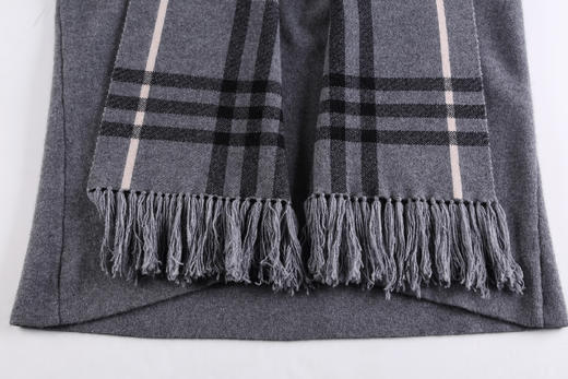 展厅【伯妮斯茵】时尚毛呢大衣织花围巾领153EC526 商品图6