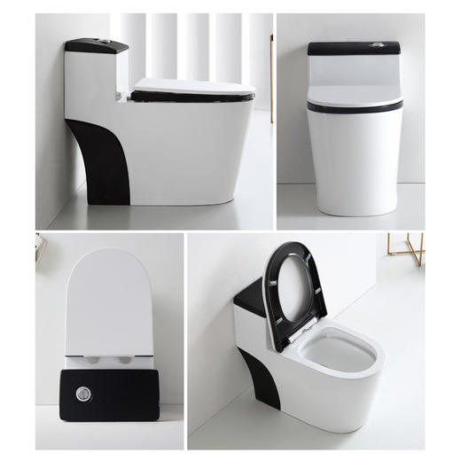 SQ：0473双孔超漩式8.0大管道马桶-黑边 商品图1