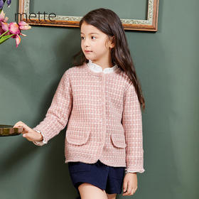 METTE羊绒世家童装羊绒外套2020秋冬女宝加厚保暖针织开衫小外套