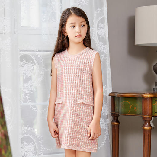 METTE羊绒世家童装无袖连衣裙2020秋冬新品中长款针织圆领套头衫 商品图1