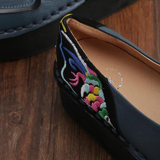 自然系列------念鱼牛皮绣花厚底鞋 | 杨丽萍老师同款 | 柔软舒适好走路 商品图2