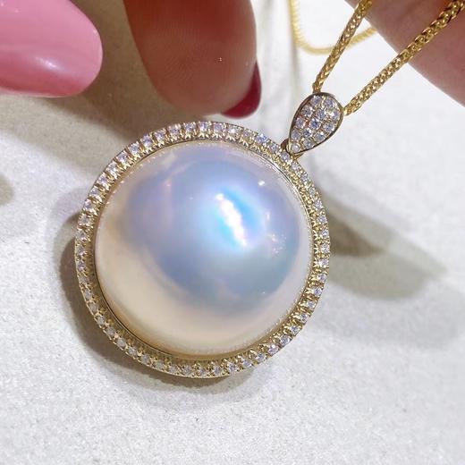 巨型奄美岛海水白马贝裸珠208mm外圈25mm漂亮的颜色粉