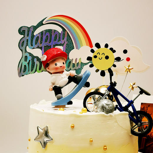 【甜久荟 滑板少年少女 自行车二款】在新鲜的空气里 健康成长 纯动物鲜奶蛋糕 无化学添加低糖 好吃又健康 商品图1