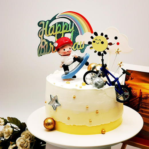 【甜久荟 滑板少年少女 自行车二款】在新鲜的空气里 健康成长 纯动物鲜奶蛋糕 无化学添加低糖 好吃又健康 商品图2