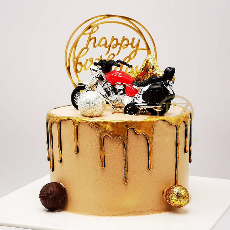 【甜久荟 风驰电掣 摩托车】每个男人的梦 祝福 祝寿 纯动物鲜奶 无化学添加 低糖 好吃又健康祝福祝寿蛋糕