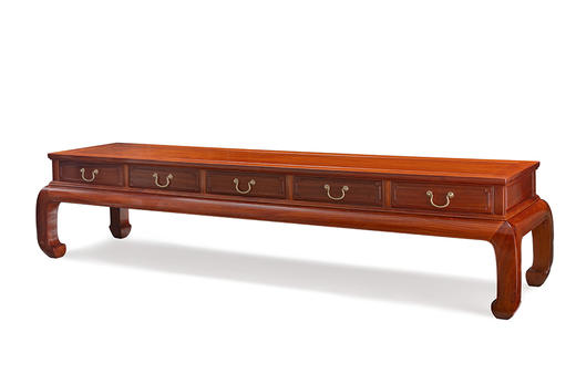 红桥红  家具严选  缅甸花梨（大果紫檀）  【216 弯腿 五抽屉 电视柜】 商品图6