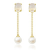 蔷薇水晶珍珠耳线 商品缩略图0