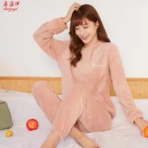 JXG-冬季加厚珊瑚绒居家宽松懒人束脚睡裤睡衣 商品图3