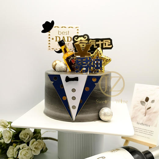 【甜久荟 男神爸爸二款】 祝福 祝寿 送男神爸爸 纯动物鲜奶 无化学添加 低糖 好吃又健康祝福祝寿蛋糕 商品图4