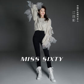 [江疏影同款]Miss Sixty2020冬季新款高腰紧身黑科技羊绒牛仔裤女604JJ2590800