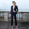 IWY/蓝色条纹长袖西装长裤套装CPS429 商品缩略图1