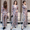 WZNH-MJYY8073阔腿裤套装2020新款秋季印花长袖轻熟风时尚休闲两件套 商品缩略图0