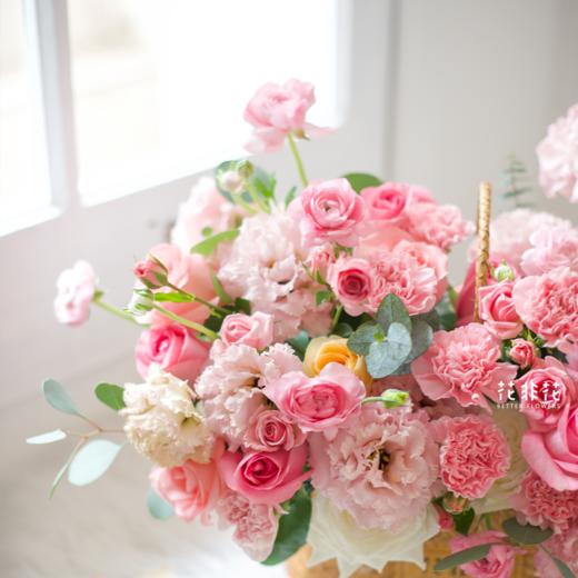 《夏日甜心》-粉色系手提花篮 商品图1