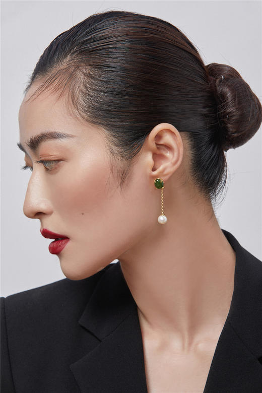 碧玉珍珠耳线 商品图2