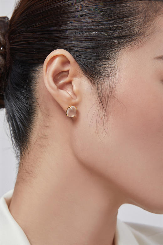 蔷薇水晶珍珠耳线 商品图5