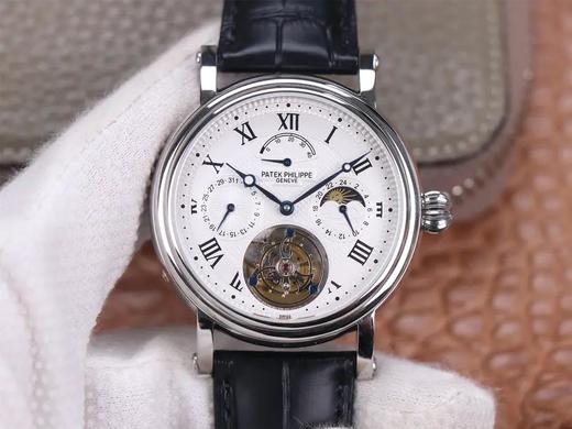 AX百达fei丽陀飞轮腕表，直径42mm，厚度12.5mm，男士腕表，皮表带，手动陀飞轮机芯，透底 商品图0