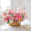 《夏日甜心》-粉色系手提花篮 商品缩略图0