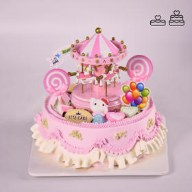 【音乐木马】粉色A款/蓝色B款 音乐盒 儿童卡通造型蛋糕