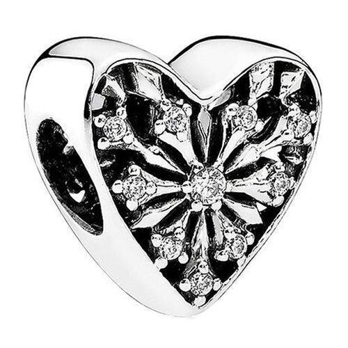 PANDORA/潘多拉 锆石+925银圣诞冰花锆石之心锆石串珠791996CZ 商品图0