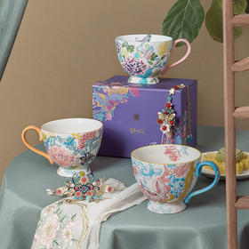 【宫里陶瓷杯】 花繁锦色早餐陶瓷杯 三款可选