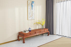 红桥红  家具严选  缅甸花梨（大果紫檀）  【216 弯腿 五抽屉 电视柜】