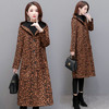 WE-BB20B27 豹纹连帽貂绒大衣女中长款过膝2020秋冬新款修身加厚保暖毛呢外套 商品缩略图2
