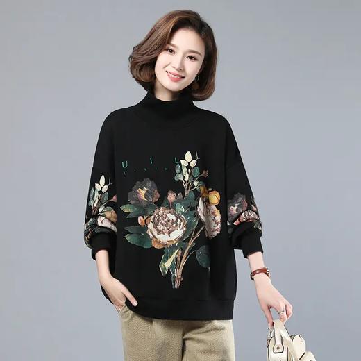 JYJ20196冬季新款高领印花套头加厚保暖百搭卫衣 商品图5