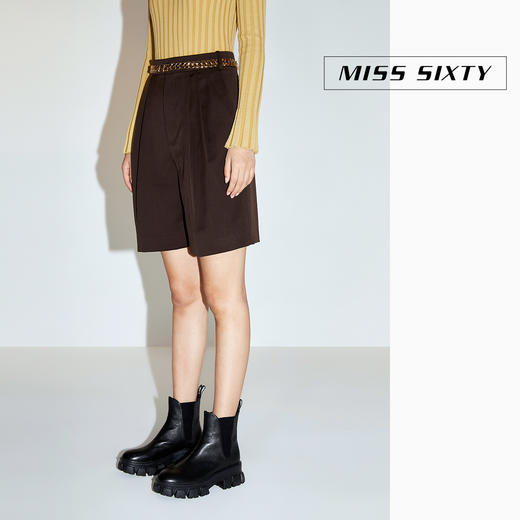 Miss Sixty2020冬季新款配金属腰带直筒宽松五分裤女604PJ7250000 商品图2