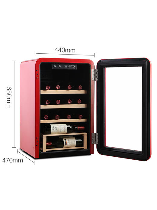 hck哈士奇sc70ctc复古酒柜小型红酒柜恒温雪茄柜家用冷藏小冰箱