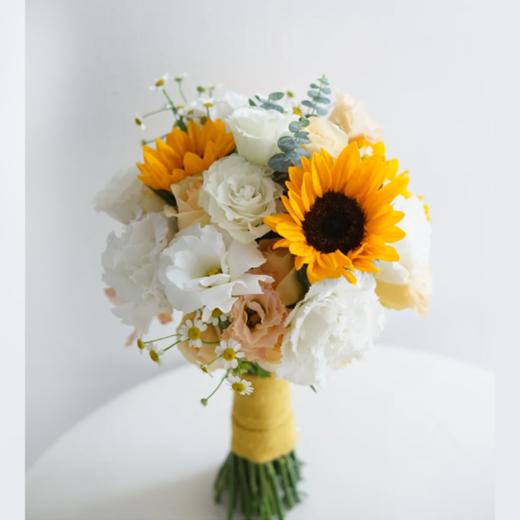 《暖色幸运》-向日葵新娘手捧花 商品图0