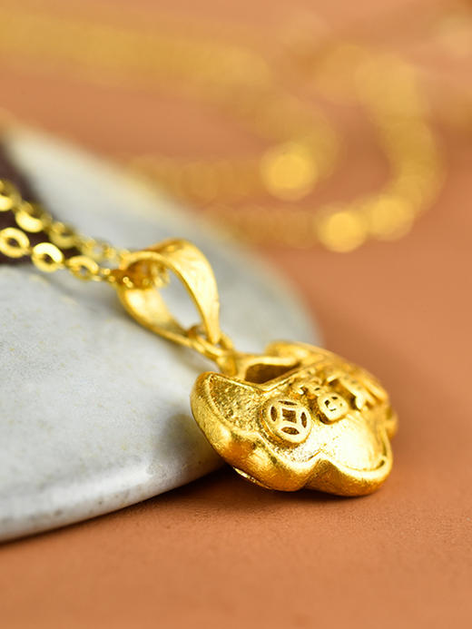 金陵金箔手工98%含金量贴金平安锁吊坠 商品图4