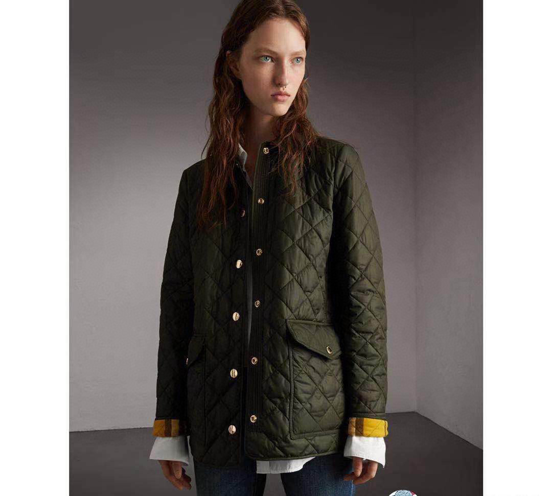 burberry巴宝莉爆款女士菱格扎线小棉服