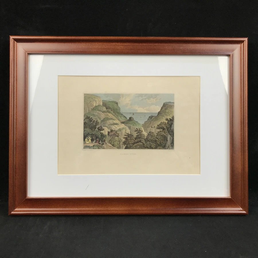 19世纪中期手工上色风景原品版画带装裱6款可选a系列