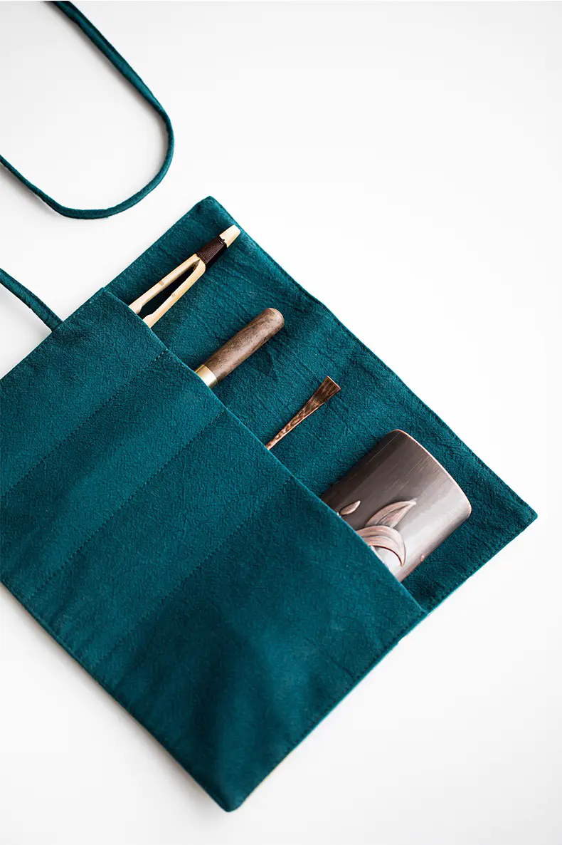 仙鹤系列 茶配件 棉麻 茶席 茶具收纳袋 四君子收纳袋