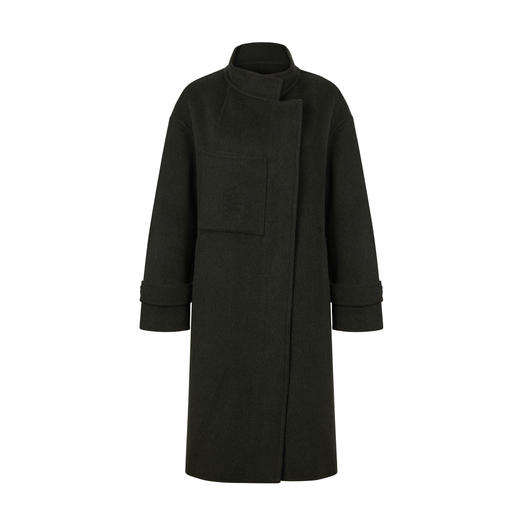 HIDEMI 羊驼毛大口袋简约设计感小立领大衣 商品图2