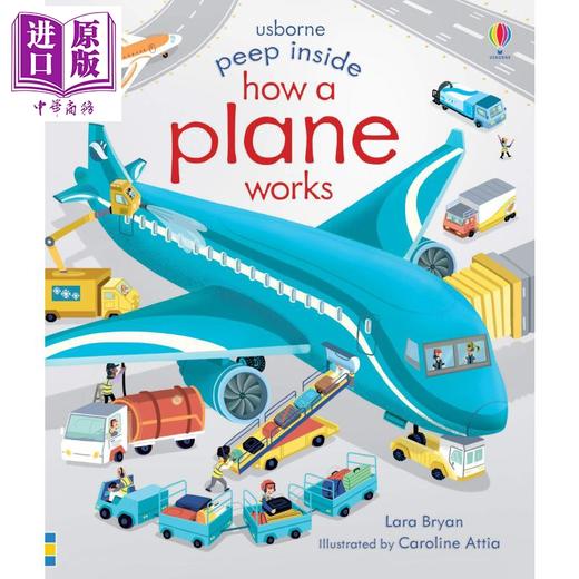 【中商原版】尤斯伯恩偷偷看里面飞机的运作 Peep Inside How a Plane Works 翻翻书 儿童科普绘本 纸板书 英文原版 6-9岁 商品图1