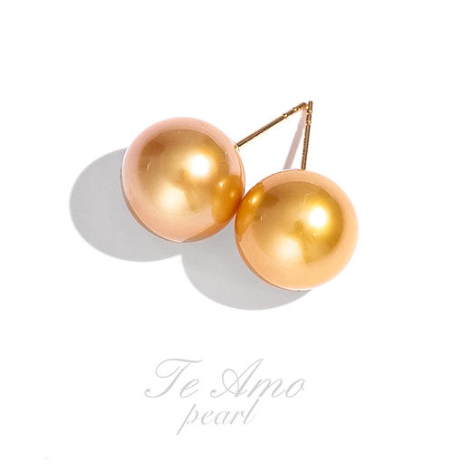 【简洁】系列 南洋金珍珠耳钉/经典作品 商品图2