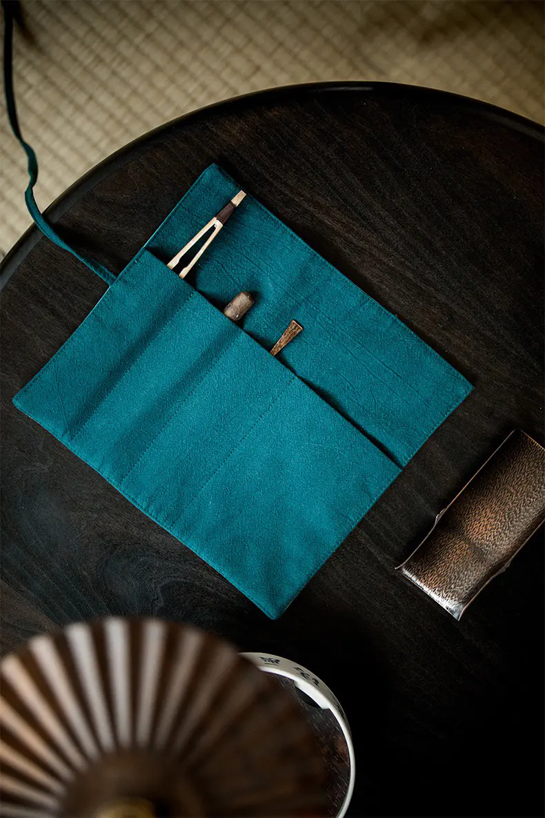 仙鹤系列 茶配件 棉麻 茶席 茶具收纳袋 四君子收纳袋